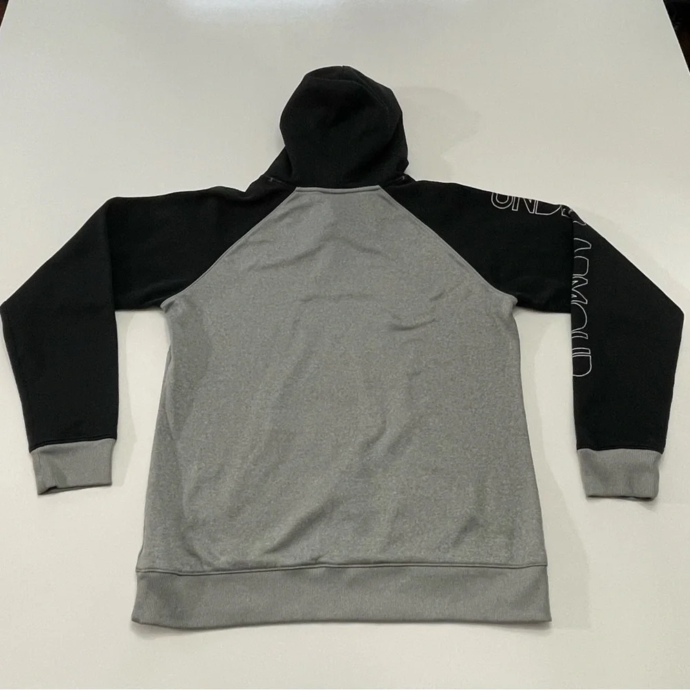Under Armour Black Gray Hoodie Sweatshirt Mens M Long Sleeve College Athletics